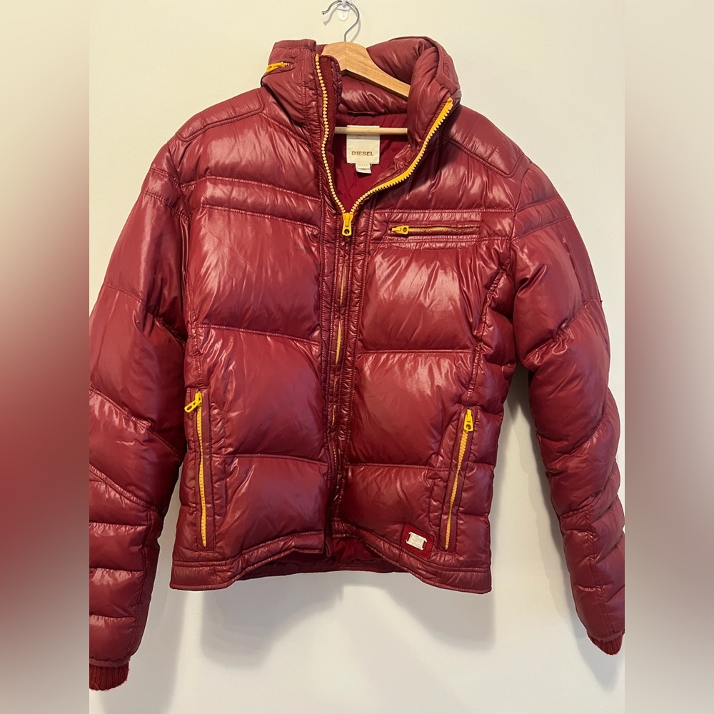 Red Vintage Diesel Puffer Jacket